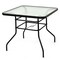 Outdoor Coffee Table Black Iron Frame Tempered Glass Umbrella Hole 32 Inch